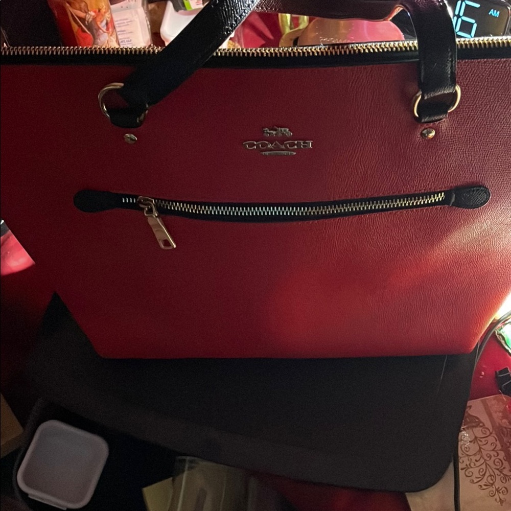 Stylish Red and Black Tote Bag